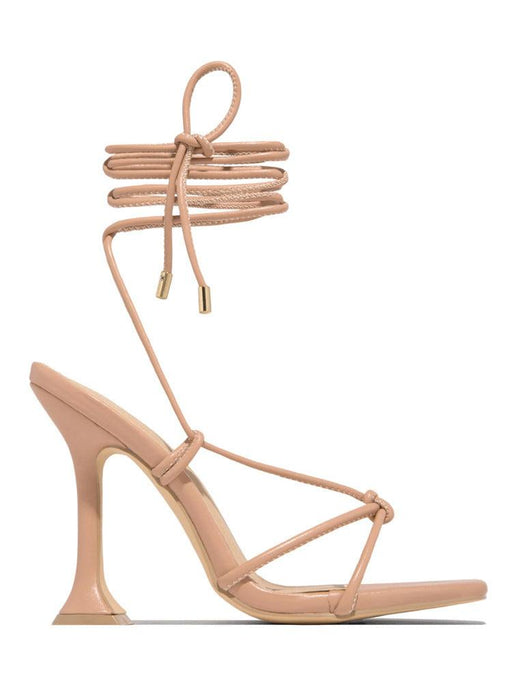 women's shaped heel square toe sandals, view 2 - MRSLM