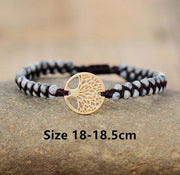 Natural stone bead woven friendship bracelet, view 4 - MRSLM