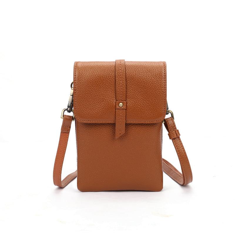 cowhide crossbody phone bag, view 5 - MRSLM