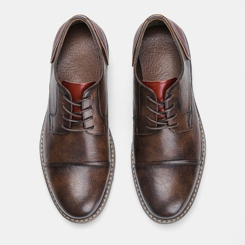 summer retro large size pu leather shoes - MRSLM