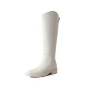 Women's high-tube PU boots, thick heel, view 3 - MRSLM