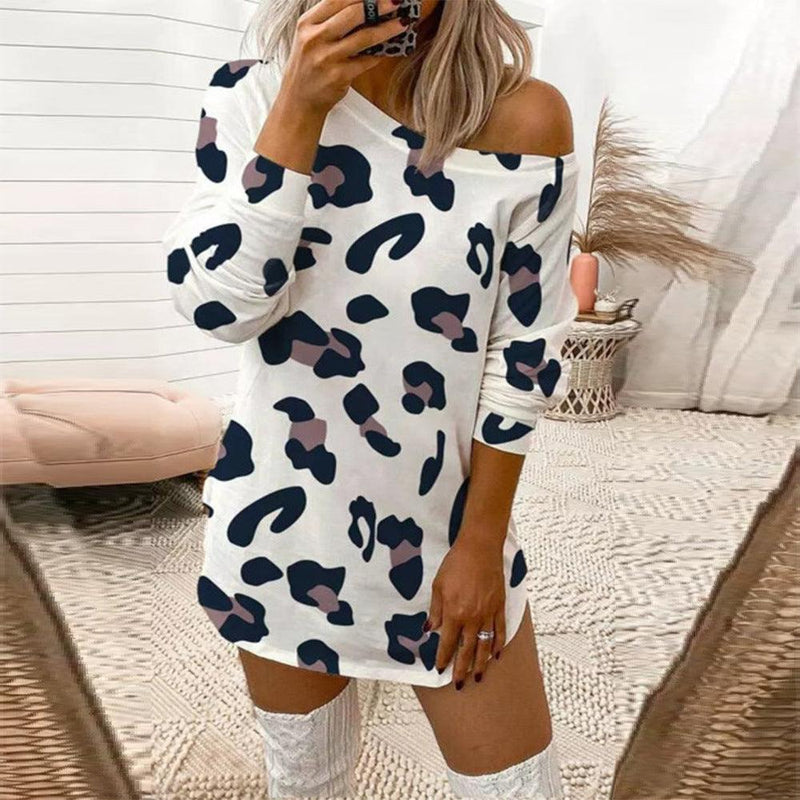 fashion print dress with long-sleeved shirt, view 3 - MRSLM