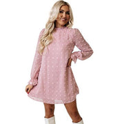 Bubble long sleeve chiffon midi dress, view 3 - MRSLM