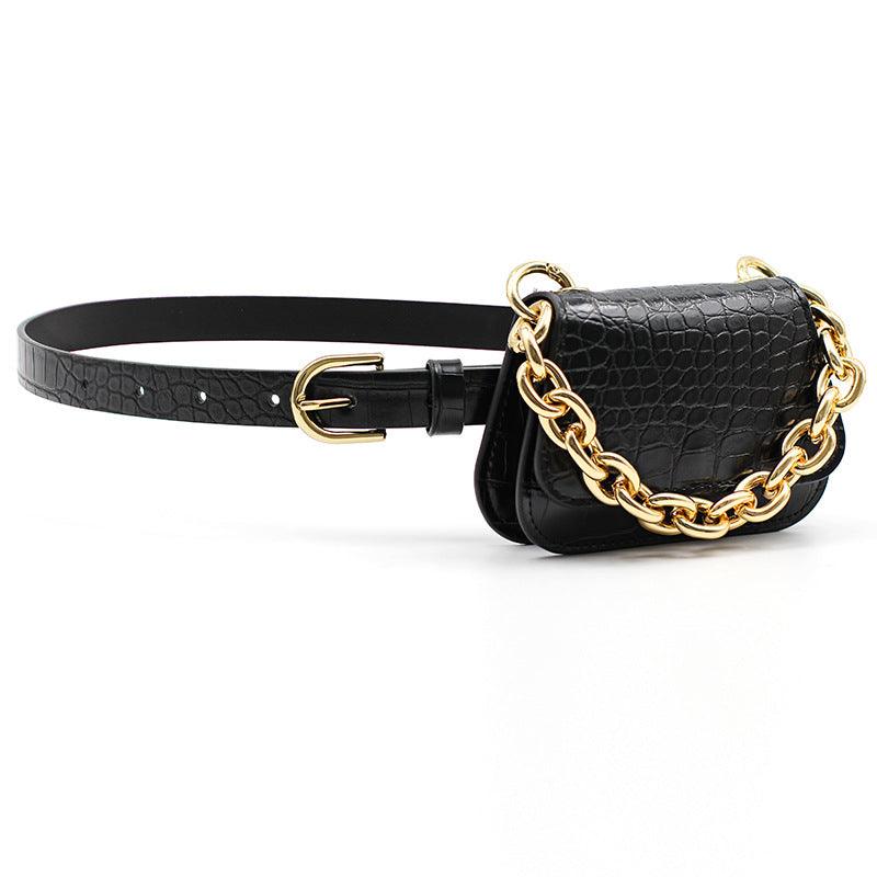 women's crocodile pattern belt waist bag, view 4 - MRSLM