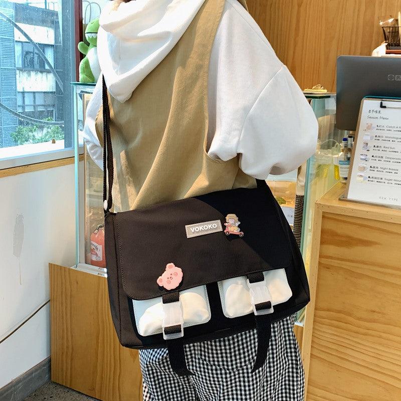 color-contrast messenger shoulder bag, view 7 - MRSLM