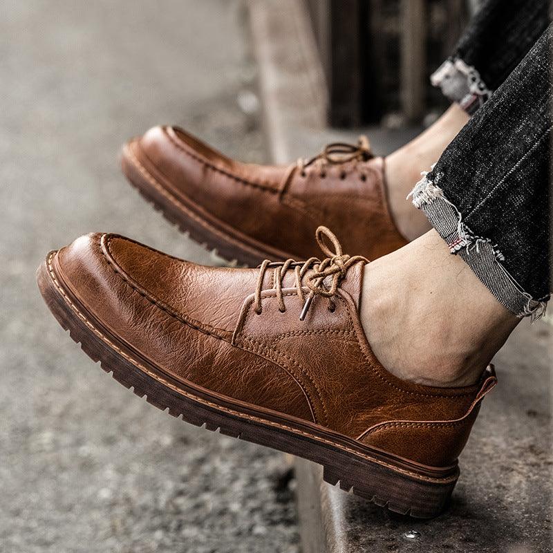Men's lace-up cowhide business shoes, view 3 - MRSLM