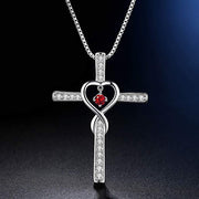 gold-plated zircon pendant necklace, view 17 - MRSLM