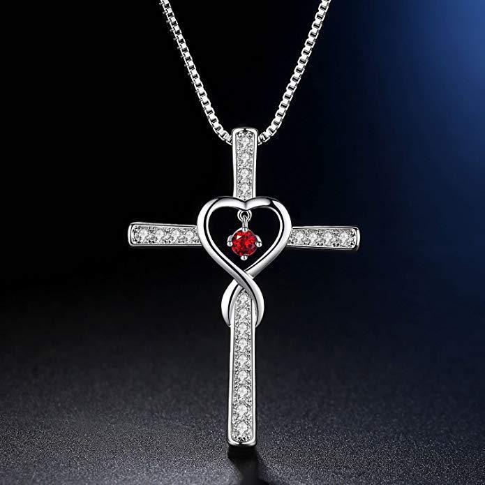 gold-plated zircon pendant necklace, view 17 - MRSLM