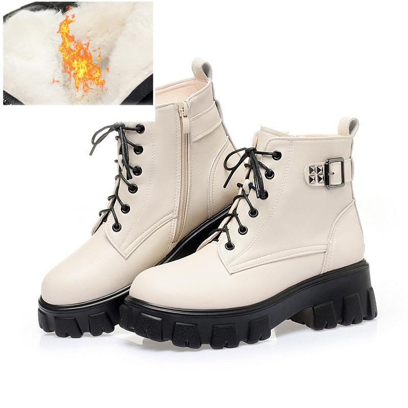 Women's short platform Martin boots, view 3 - MRSLM