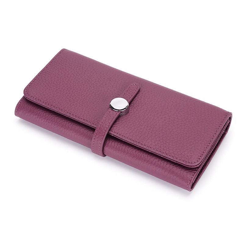 Women's long folding leather wallet, view 10 - MRSLM
