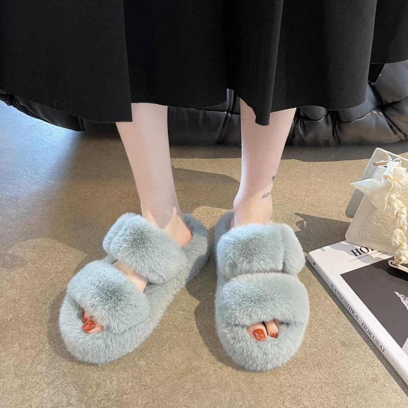 Women's thick-soled plush slippers, view 5 - MRSLM