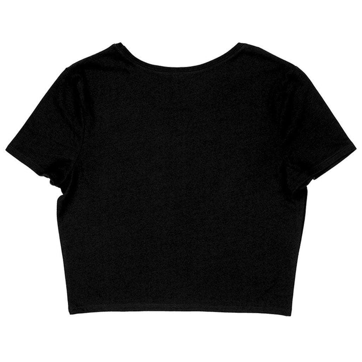 Floral Print Women's Cropped T-Shirt - Love Crop Top - Graphic Cropped Tee - MRSLM
