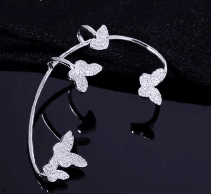 Butterfly bowknot earrings without piercing, view 4 - MRSLM