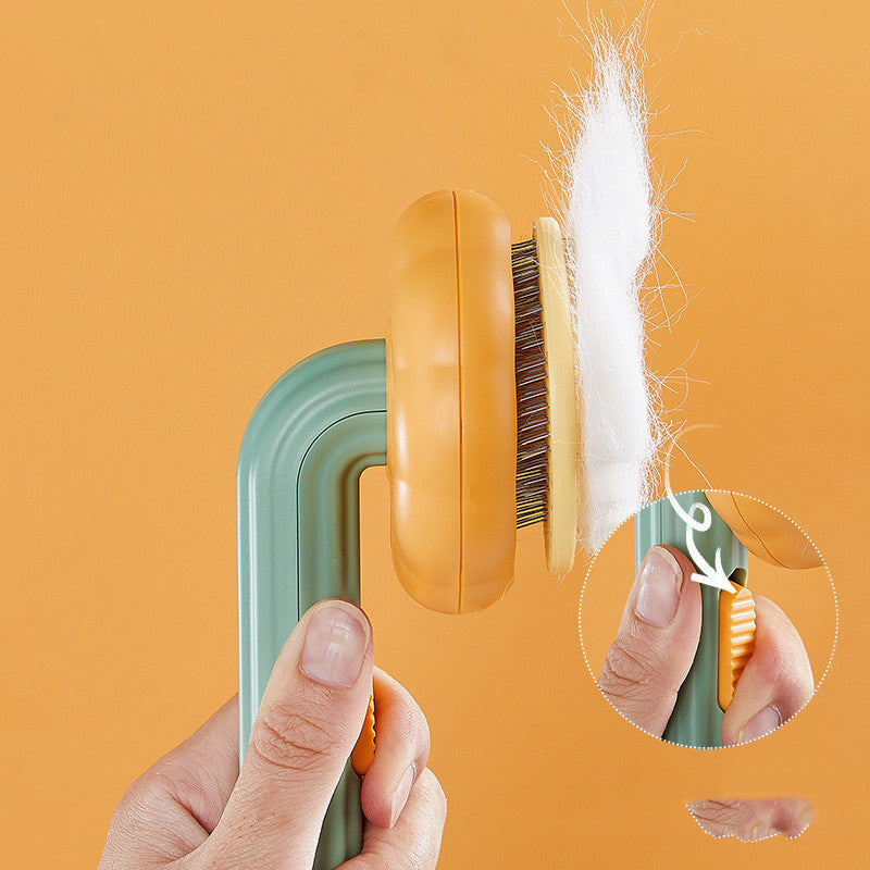 Pet Cat Brush Hand-held Self-cleaning Grooming Comb