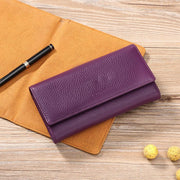 women's long leather wallet, view 3 - MRSLM