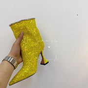 Women's high heel pointed toe ankle boots, view 3 - MRSLM