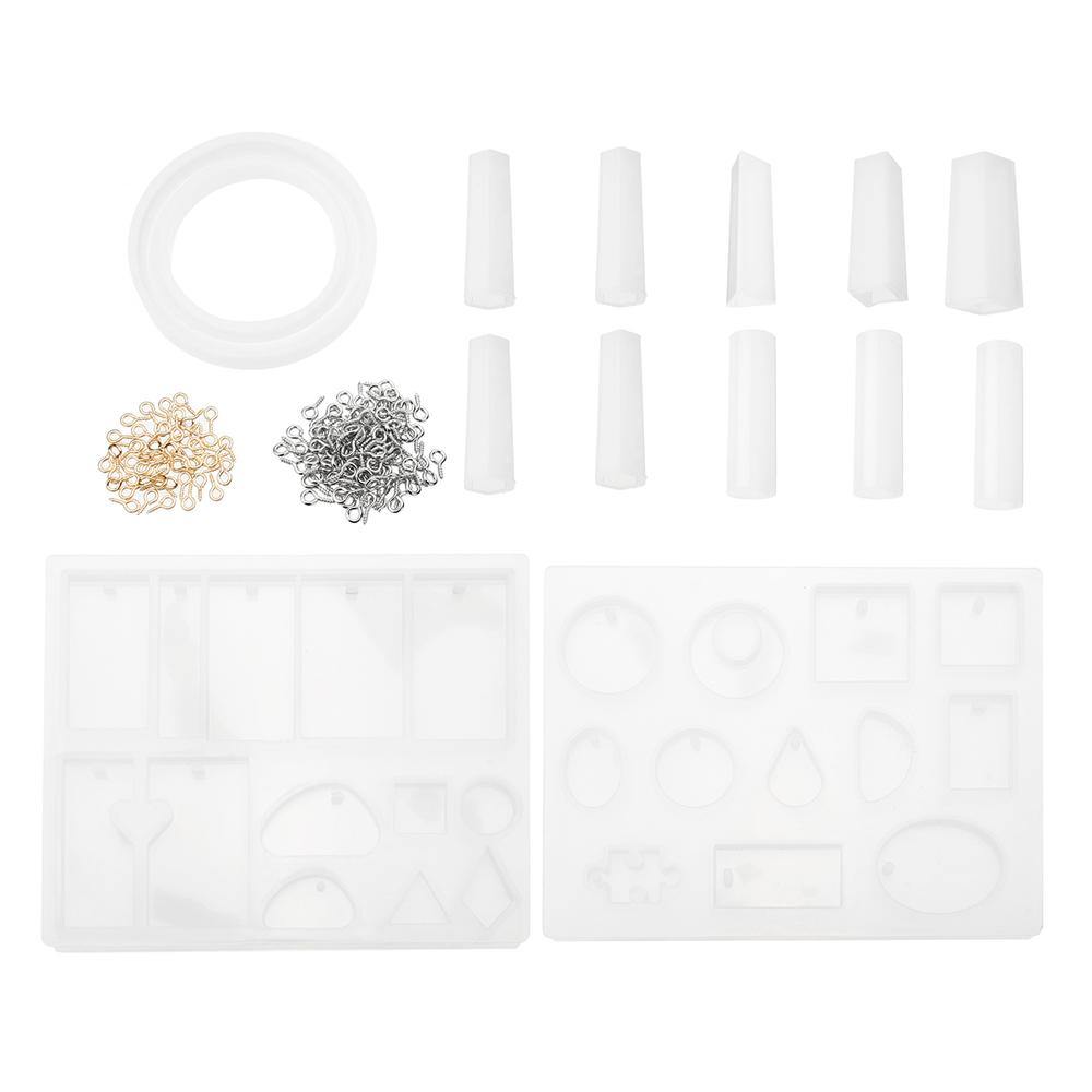 213Pcs Resin Casting Mold Kit Silicone For Necklace Jewelry Pendant Craft Making Tools - MRSLM