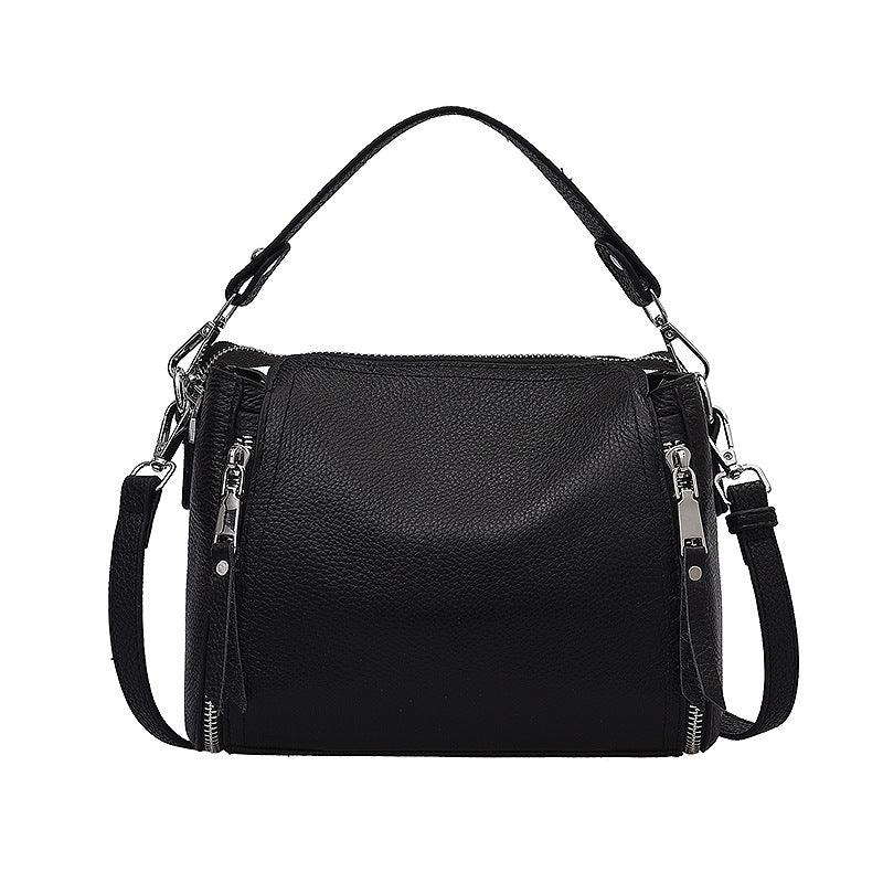 Black PU bucket shoulder handbag, view 6 - MRSLM