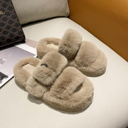 Women's thick-soled plush slippers, view 4 - MRSLM