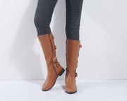 back strapped rider high boots, view 4 - MRSLM