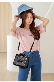 women's PU rivet messenger bag - MRSLM