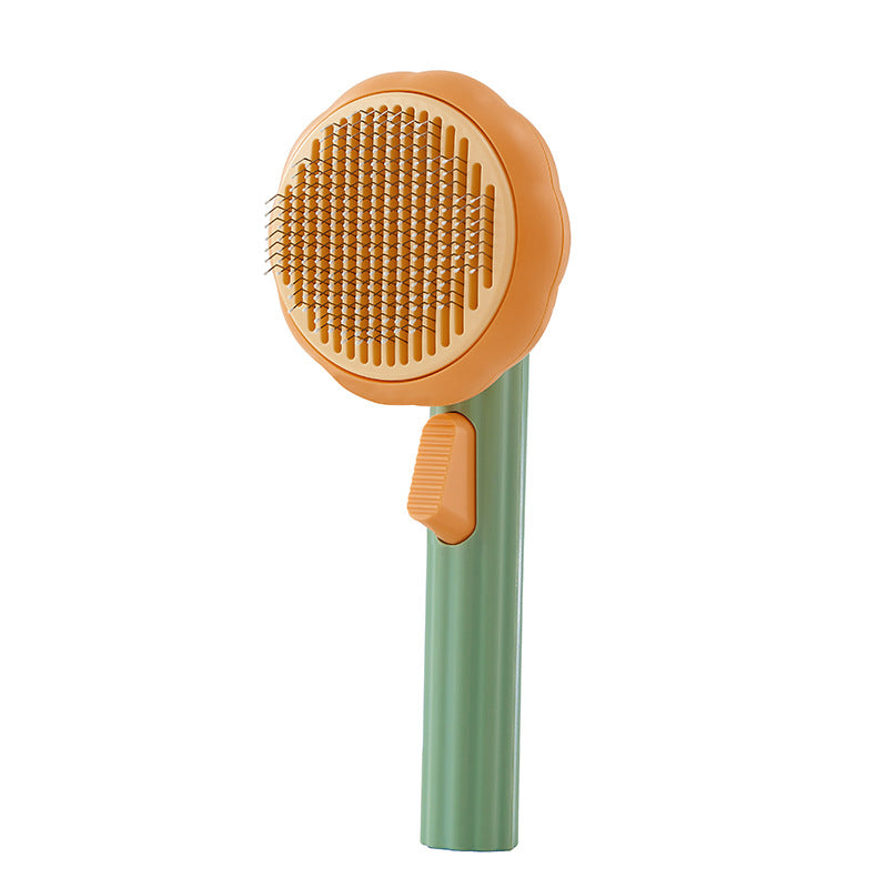 Pet Cat Brush Hand-held Self-cleaning Grooming Comb