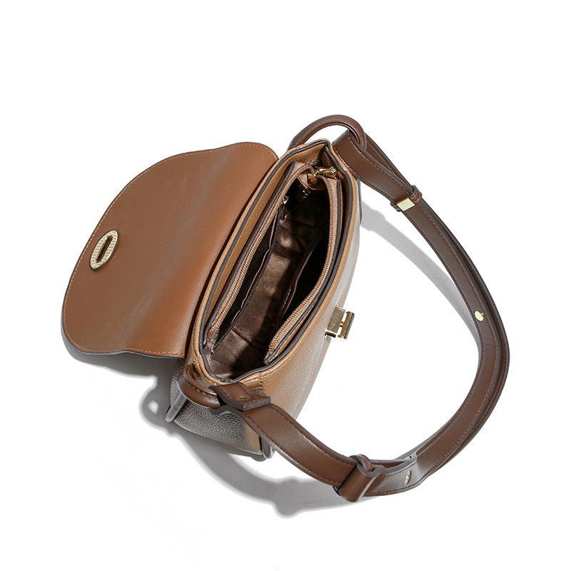 crossbody half round lock flap bag, view 2 - MRSLM