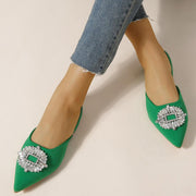 closed-toe half slippers with rhinestones - MRSLM