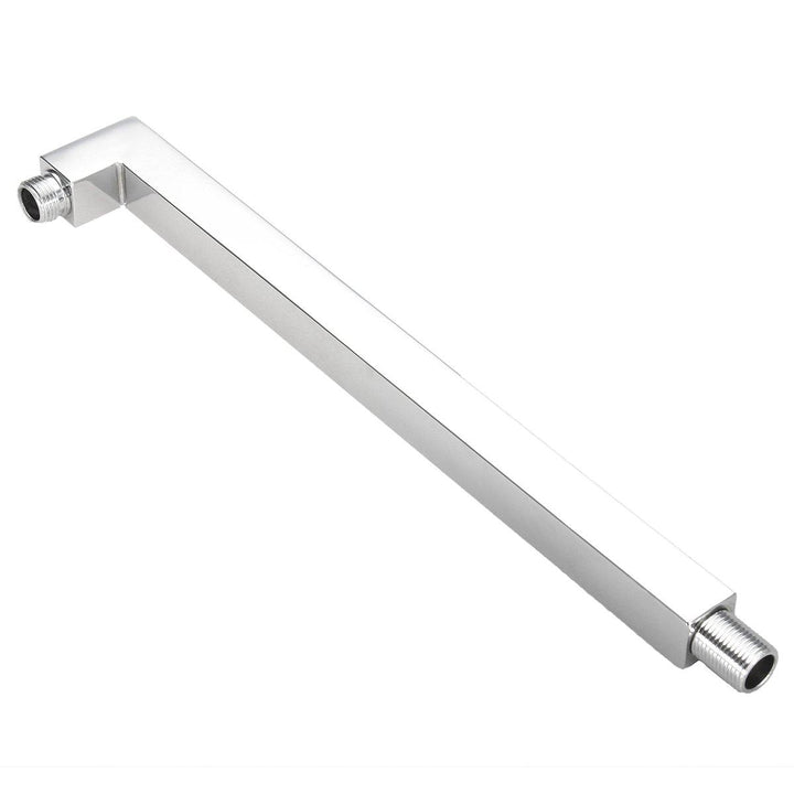 40cm Square Rail Shower Head Extension Arm Chrome Wall Mount with Flange - MRSLM