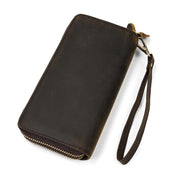men's vintage double leather clutch bag, view 9 - MRSLM