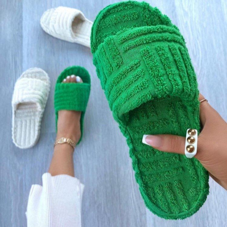 Large Size Fashion Casual Thick-Soled Wool Slippers