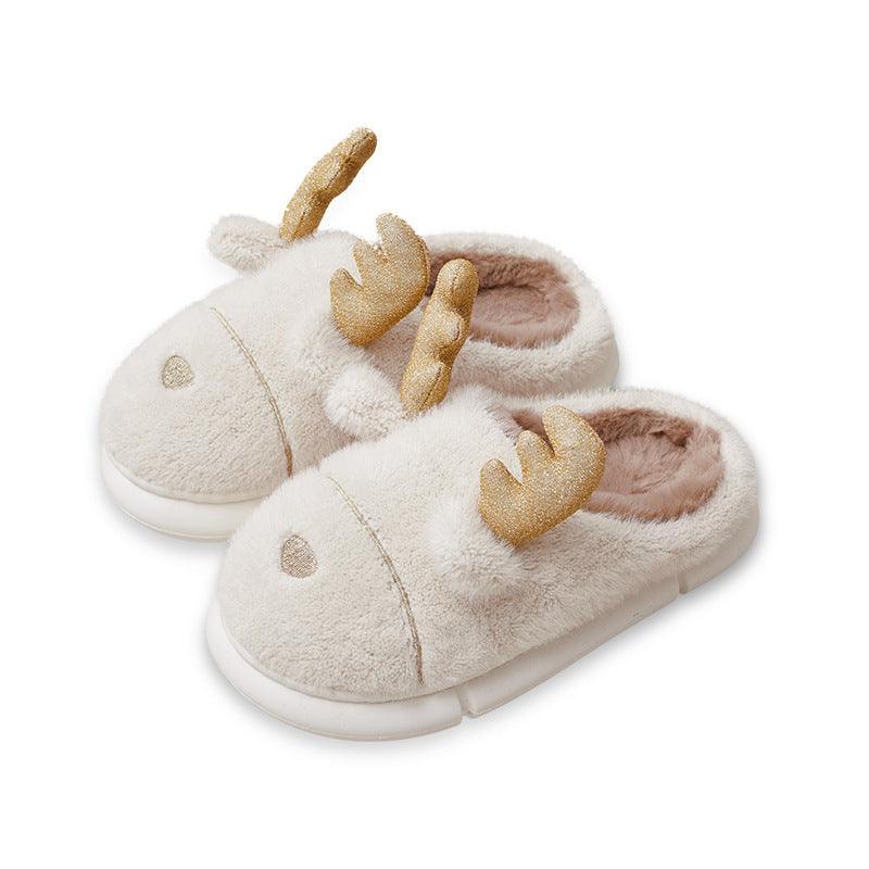Home indoor elk plush slippers, view 2 - MRSLM