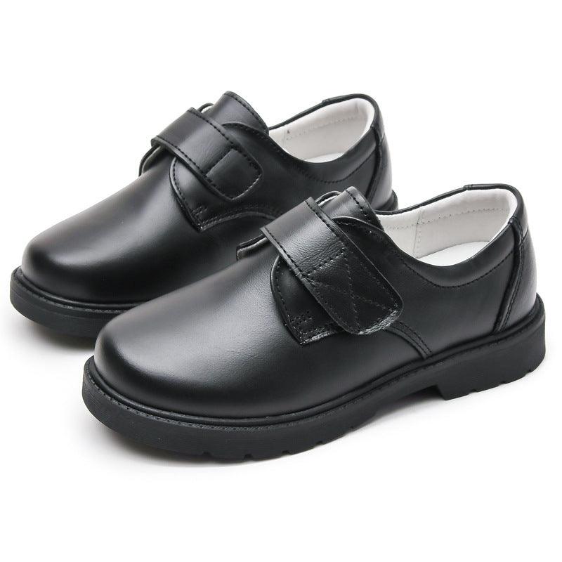 Boys' British black leather shoes, view 2 - MRSLM