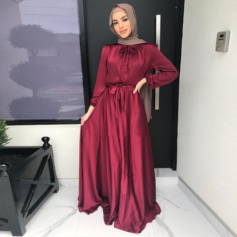 Modest long abaya maxi dress, view 3 - MRSLM