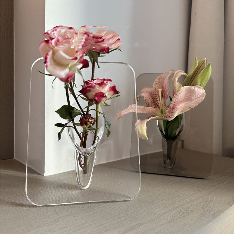 creative acrylic art frame vase, view 3 - MRSLM