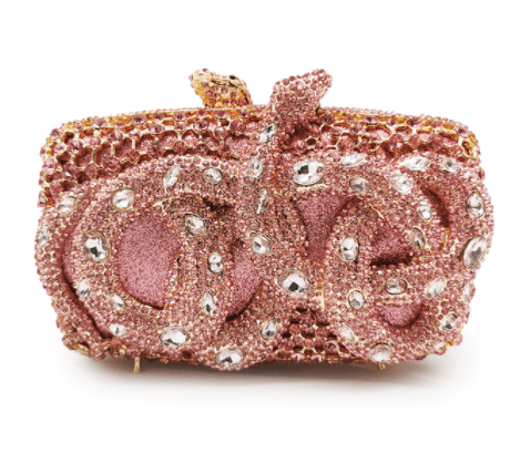 Python Diamond-studded Dinner Bag Magnetic Clasp Chain Clutch - MRSLM