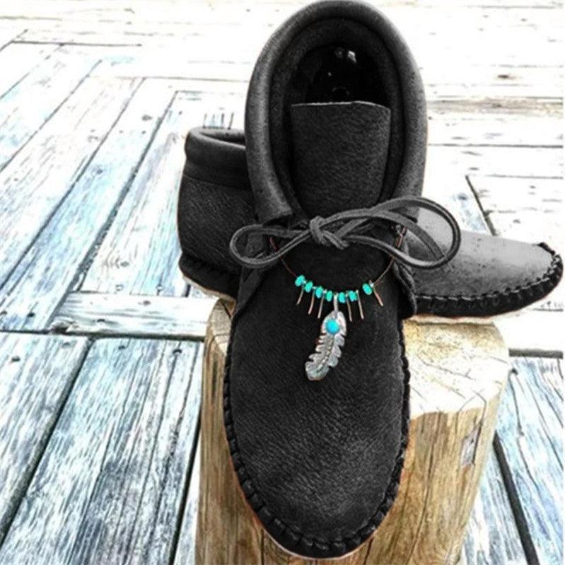 Large flat round toe Roman shoes for women, view 5 - MRSLM