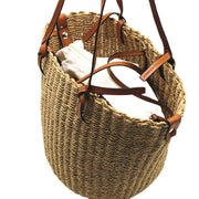 women's straw cylindrical shoulder bag, view 4 - MRSLM