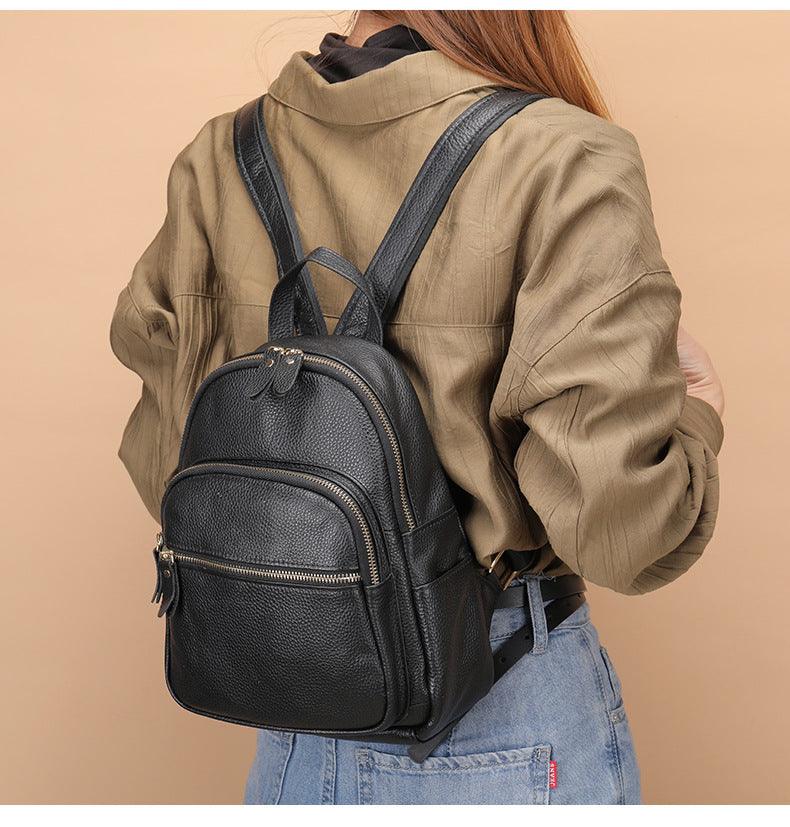 soft cowhide leather women's backpack - MRSLM