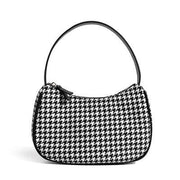 half-moon check canvas shoulder bag, view 8 - MRSLM