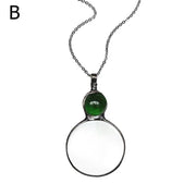 magnifying glass pendant necklace, view 4 - MRSLM