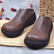 Women's retro platform leather sandals, view 2 - MRSLM