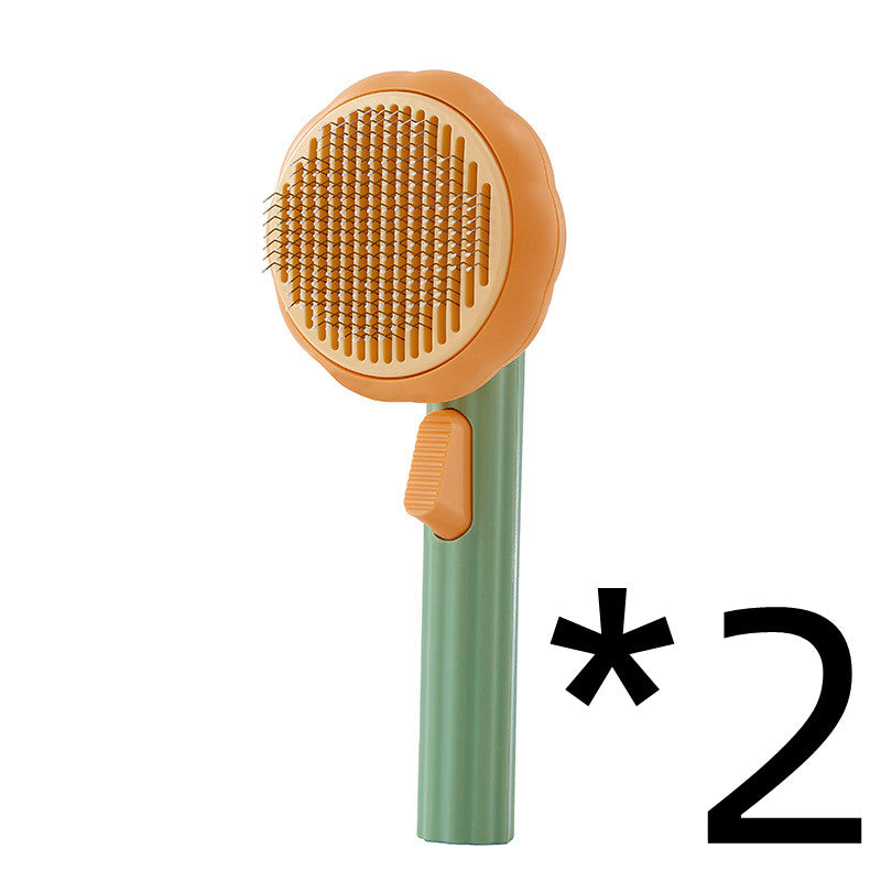Pet Cat Brush Hand-held Self-cleaning Grooming Comb