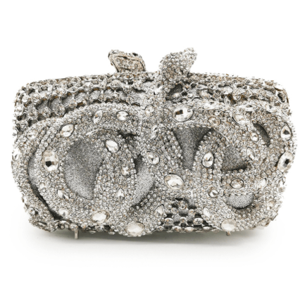 rhinestone evening clutch, view 3 - MRSLM