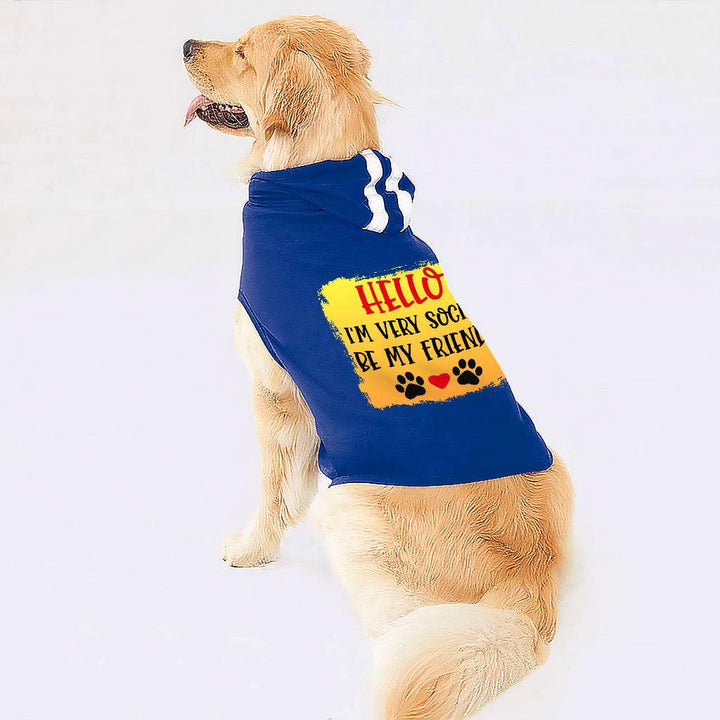 Friend Dog Shirt with Hoodie - Colorful Dog Hoodie - Printed Dog Clothing - MRSLM