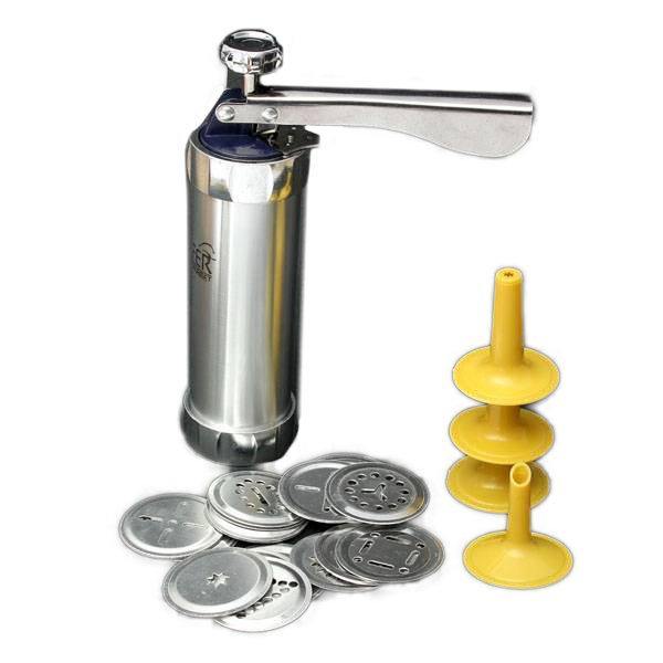 Stainless Steel Non-Stick Cookie Press Set Include 22 Shapes & 4 Decorating Tips - MRSLM