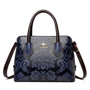 ethnic flower cowhide shoulder bag, view 9 - MRSLM