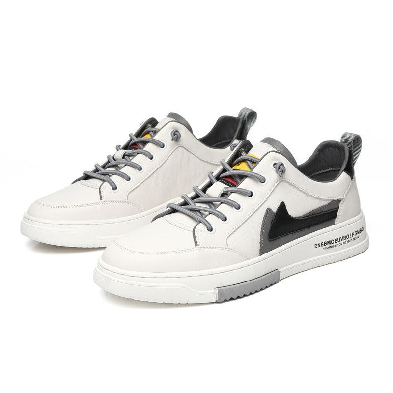men's all-match leather low-top sneakers, view 2 - MRSLM