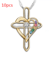 Cross love pendant clavicle chain, view 8 - MRSLM