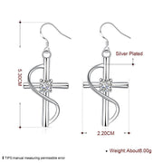 Elongated cross earrings, view 2 - MRSLM